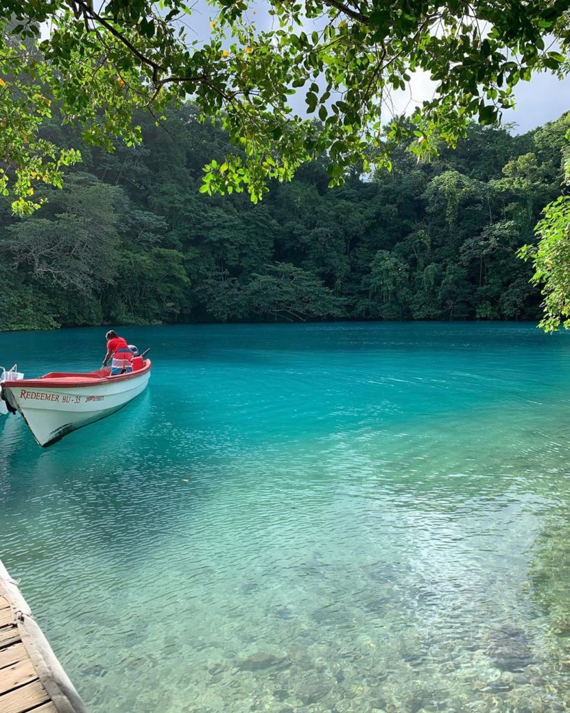 Boat on Blue Lagoon, Portland Jamaica