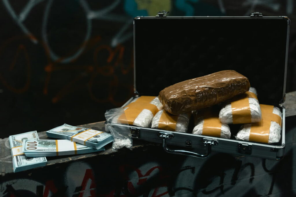 Suitcase with illegal drugs