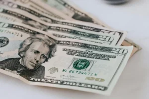 Close-up of a 20 US dollar bill for a Jamaica tipping guide